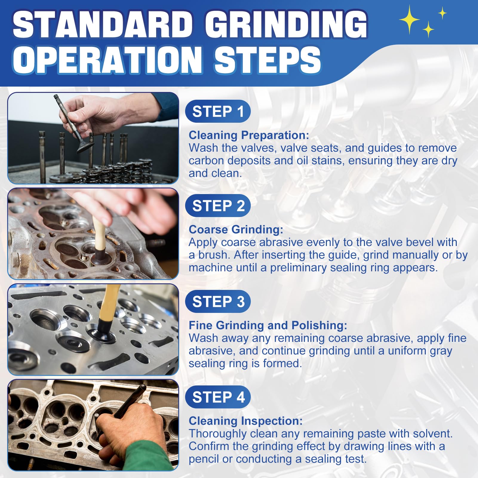 OverZyn fine polishing paste restores smooth valve sealing surfaces.