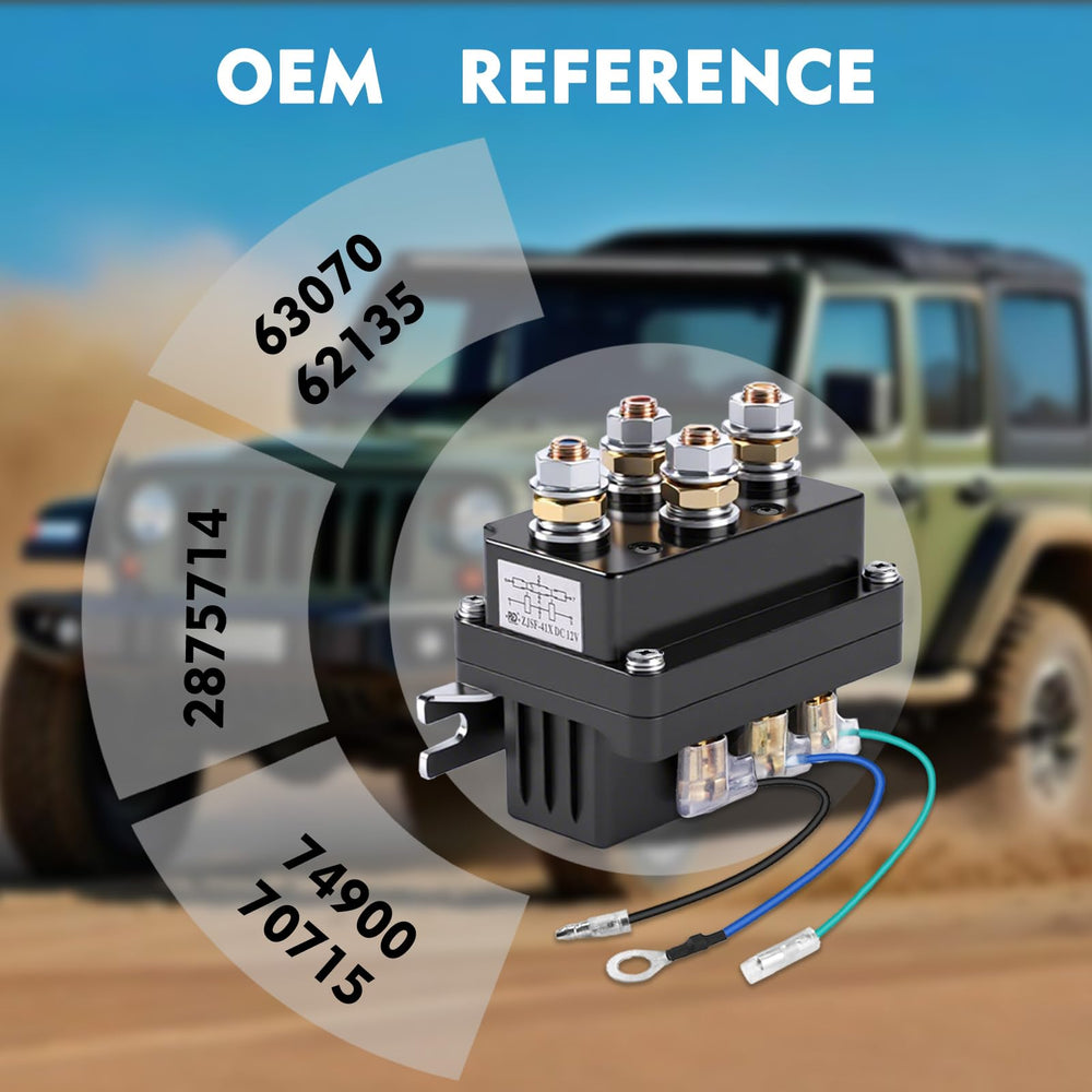 ovsor universal winch solenoid relay direct replacement for ATV and UTV models.
