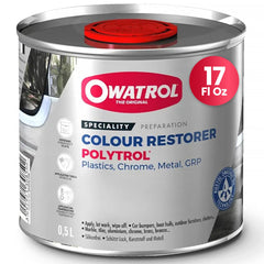 OWATROL Polytrol bottle for easy plastic color restoration and protection.
