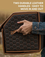 Owleys fold-flat trunk organizer fits compactly when not in use.