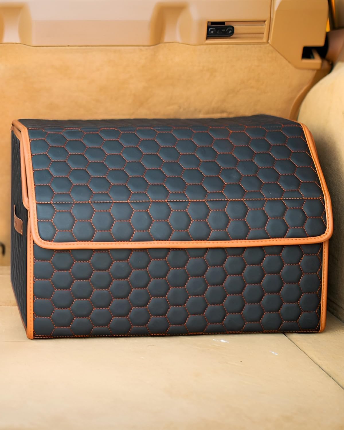 Owleys foldable trunk organizer setup demonstrates quick assembly for car storage.