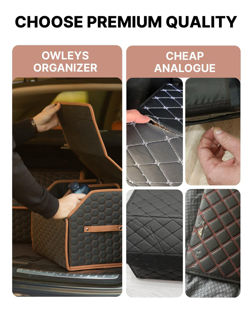 Owleys waterproof Oxford fabric protects contents from spills and rain.