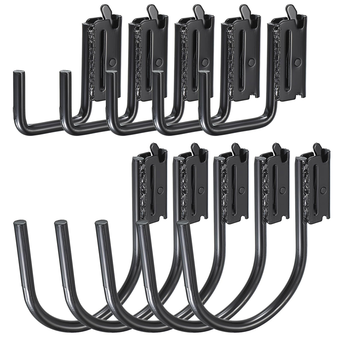 OwnMy 2-inch E-Track J Hook securing items on rail for small-load use.