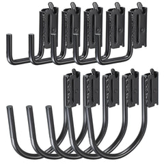 OwnMy 2-inch E-Track J Hook securing items on rail for small-load use.