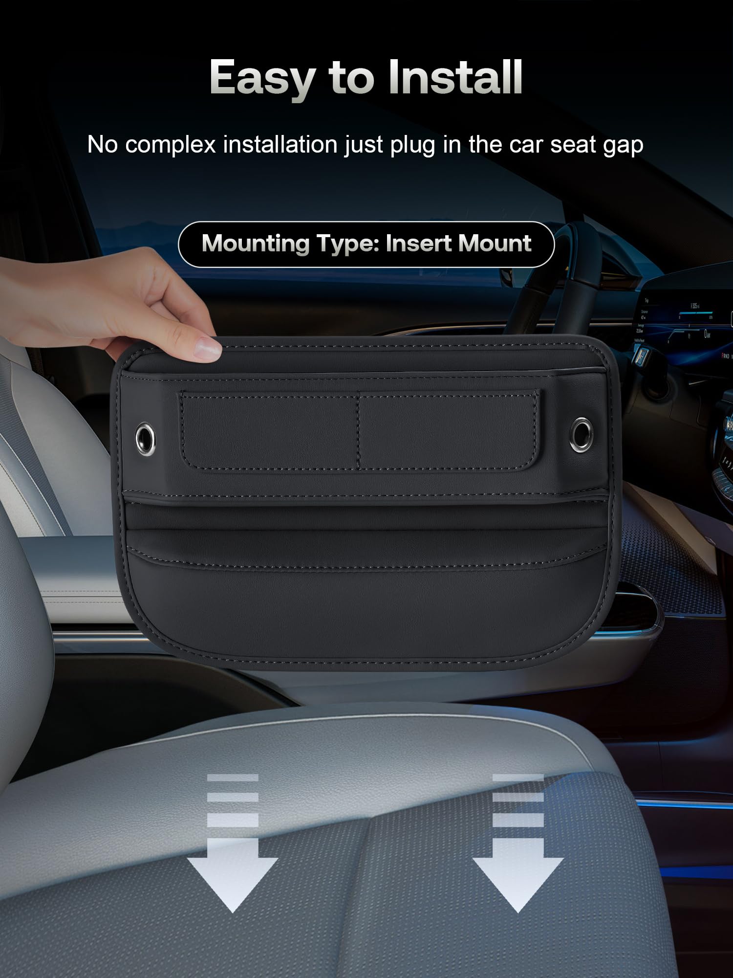 Owntow compact storage solution in use inside a car.