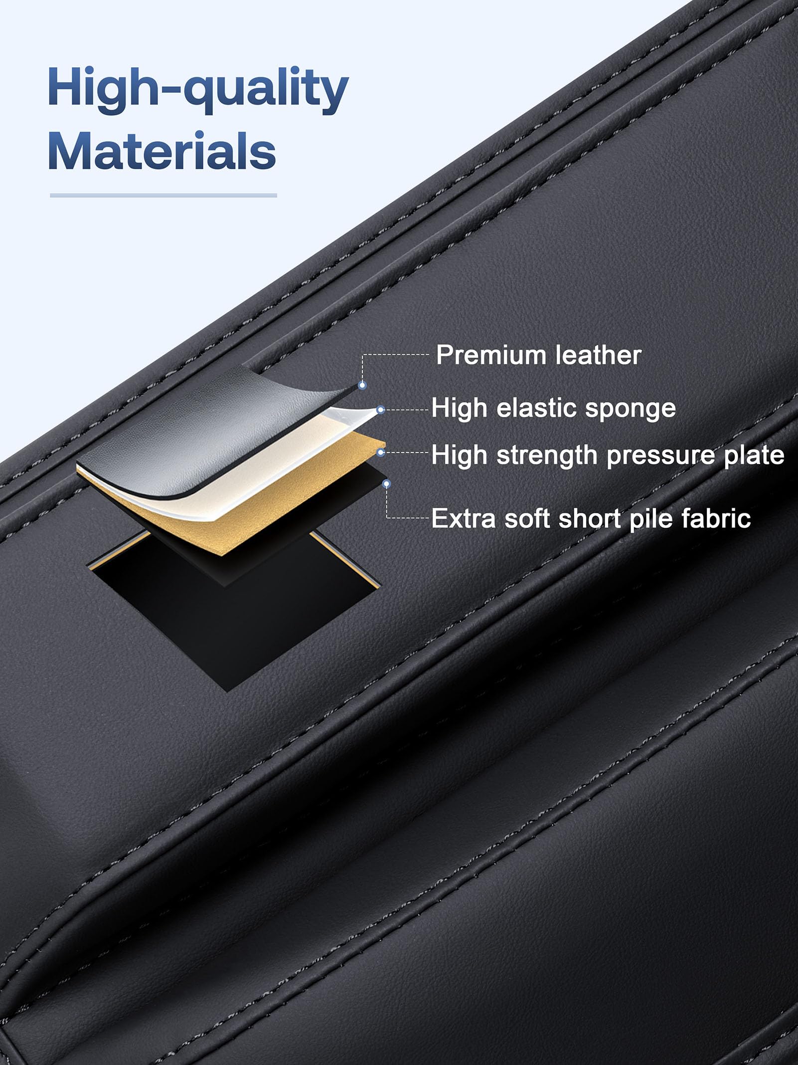 Owntow universal-fit gap filler for 0.2 to 1.2 inch gaps shown in car.