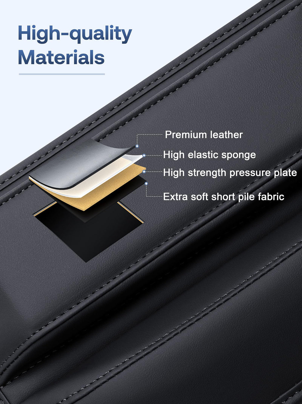 Owntow universal-fit gap filler for 0.2 to 1.2 inch gaps shown in car.