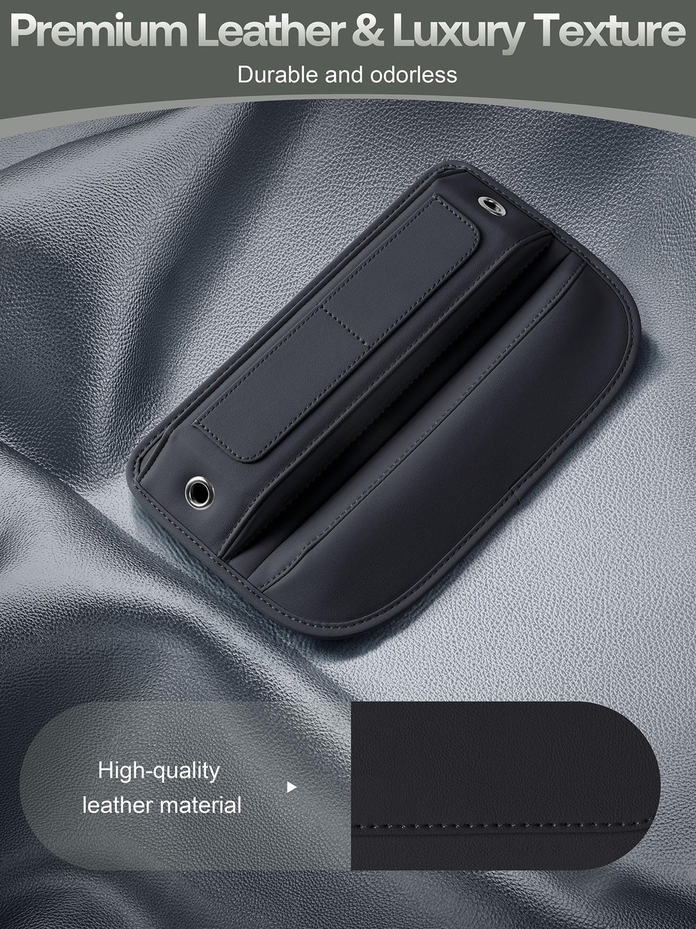 Owntow premium leather craftsmanship with precise stitching and sleek detail.