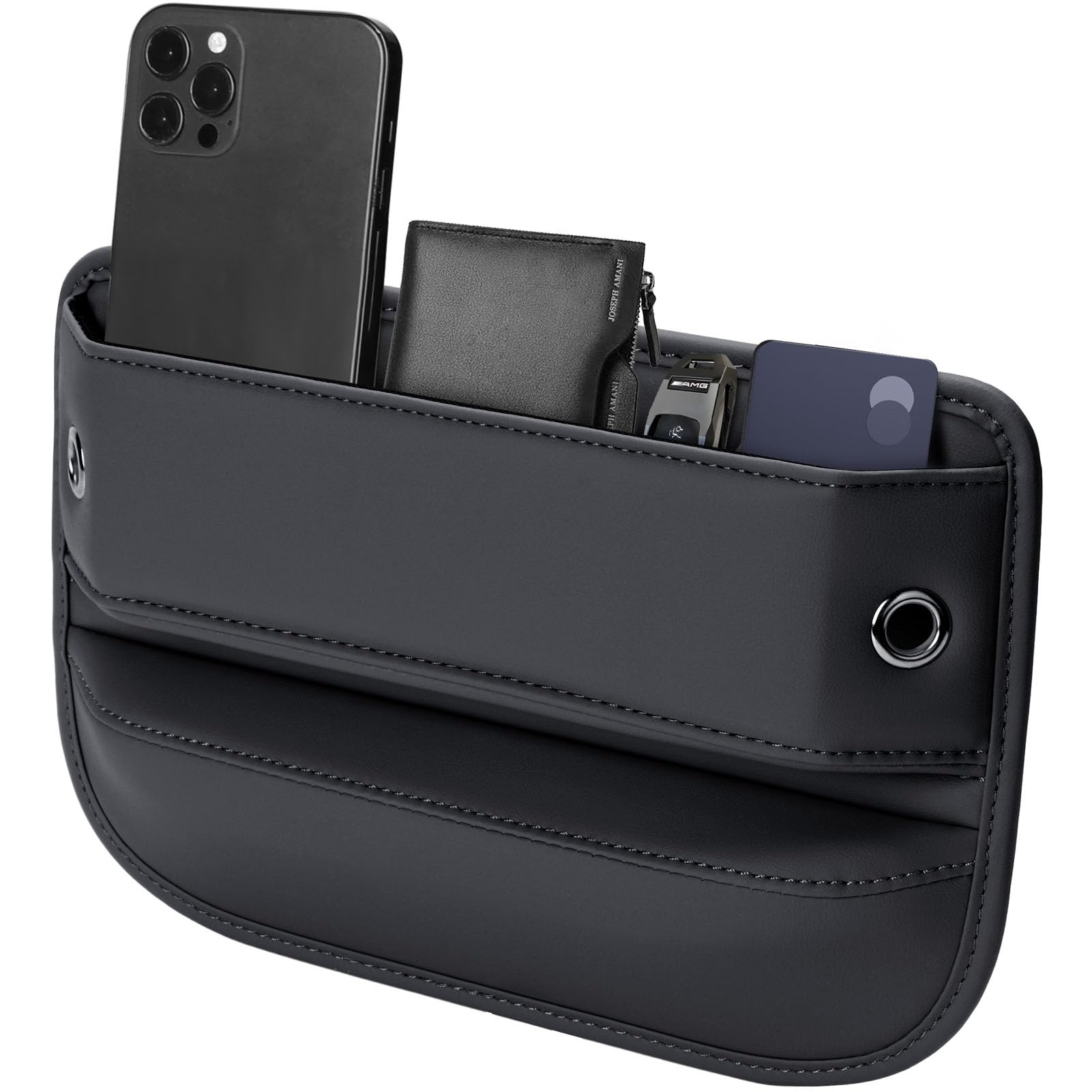 Owntow premium leather gap filler sits between seat and console to prevent drops.