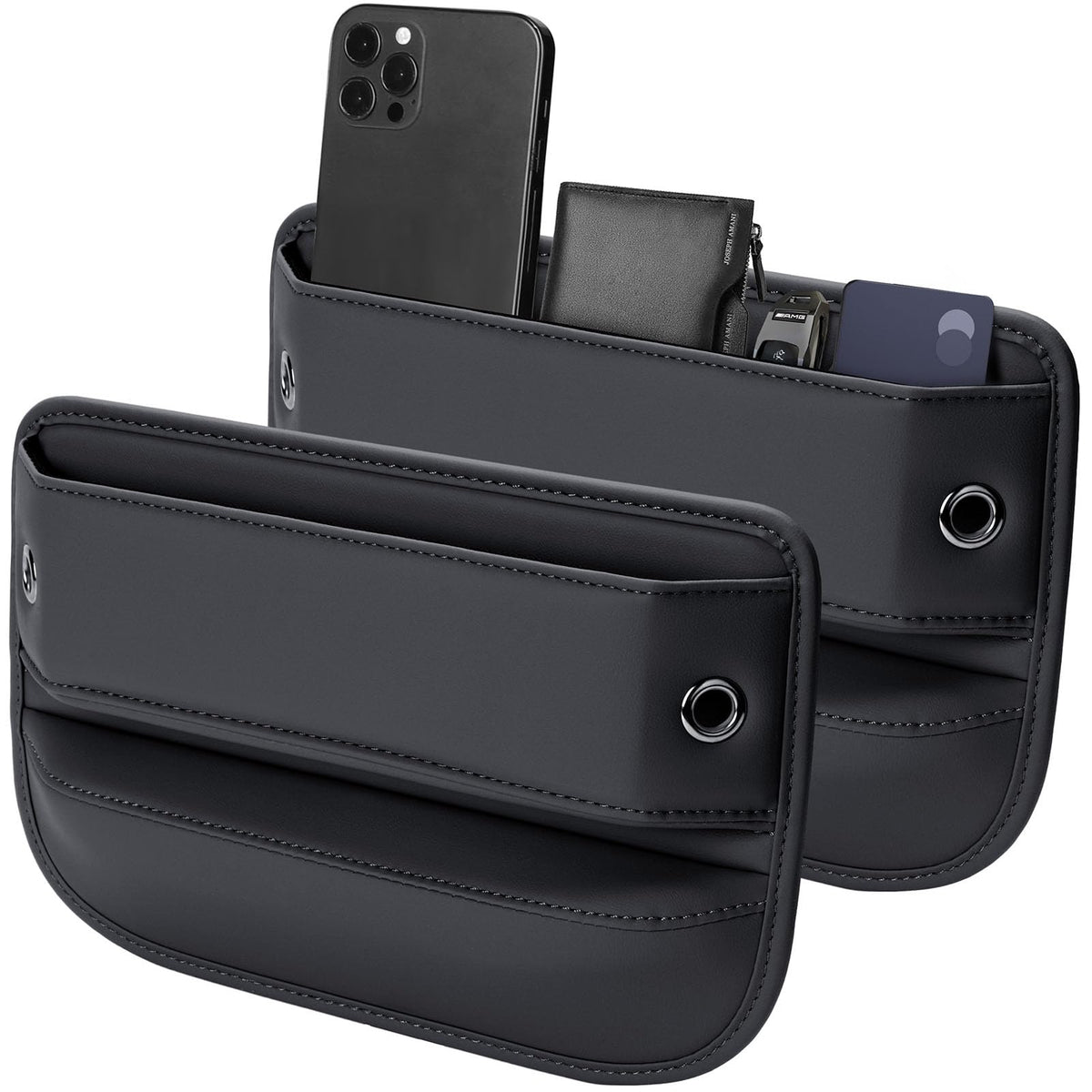 Owntow premium leather seat gap filler 2-pack keeps essentials within reach