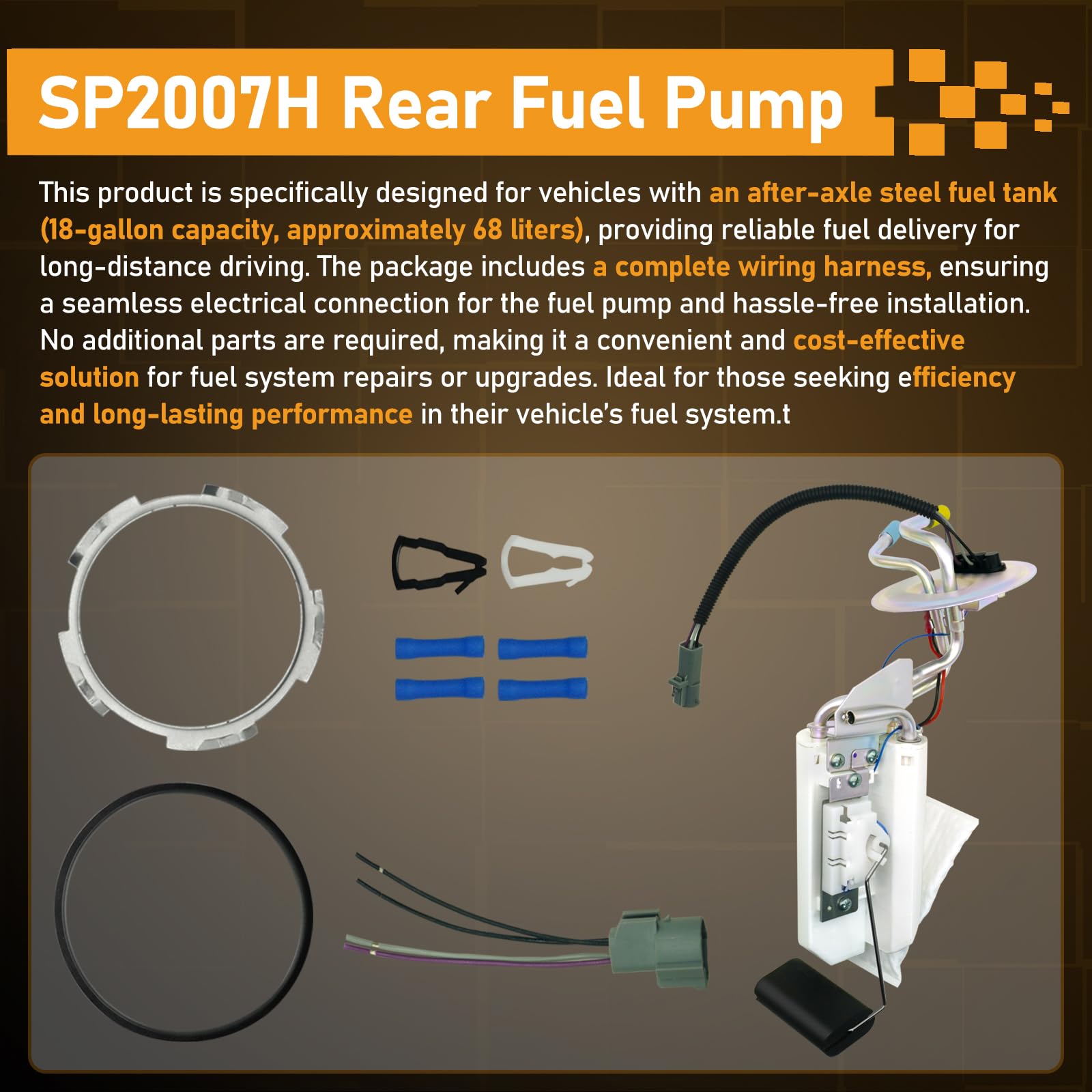 OWNWEEDA SP2007H after-axle 18-gallon tank emphasizing capacity and stability