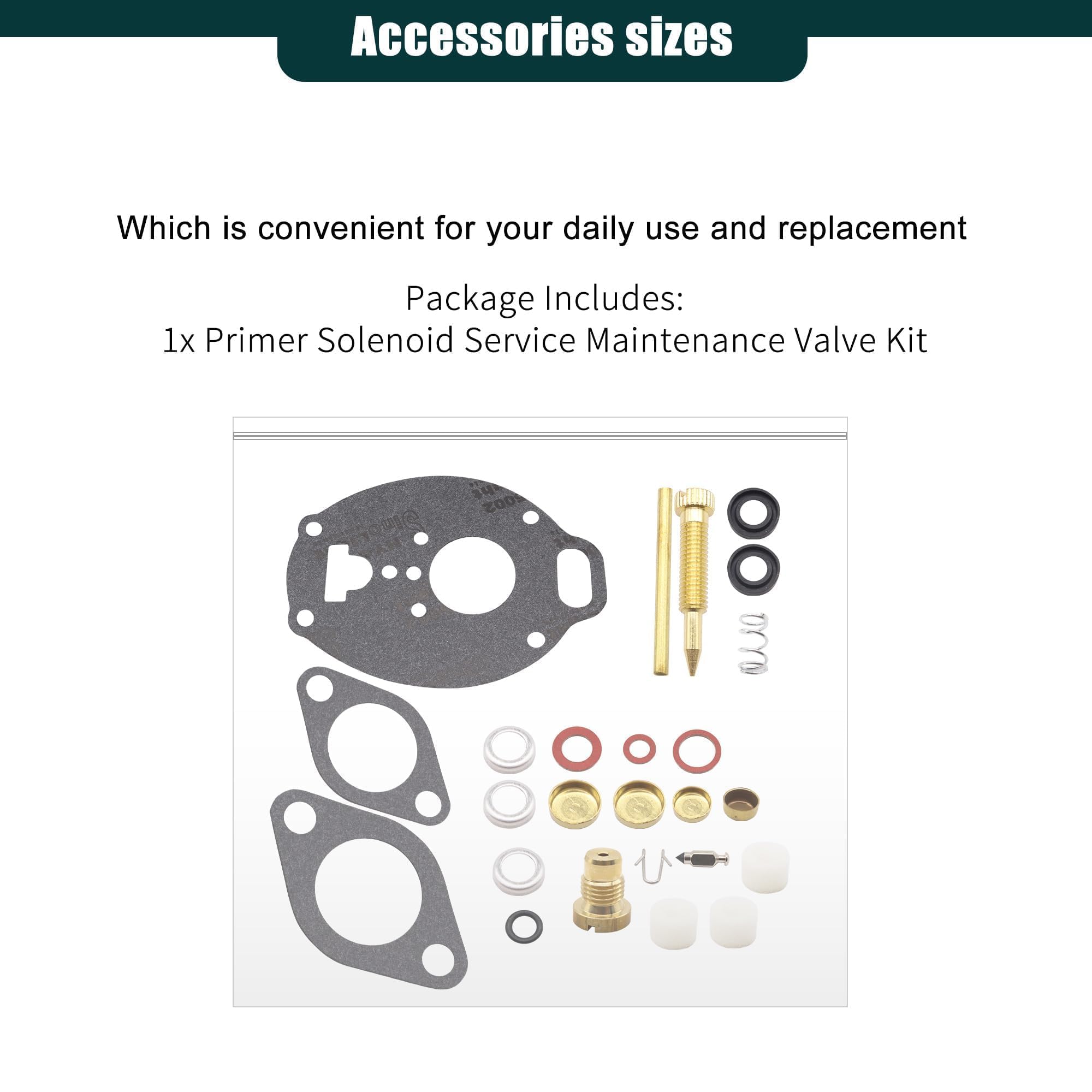 OXCANO K7515 carburetor repair kit components arranged for quick maintenance.