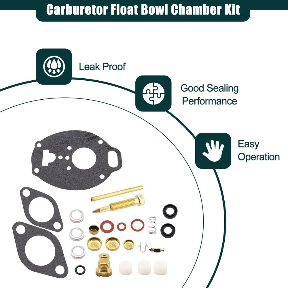 OXCANO K7515 carburetor repair kit packaging highlights easy install and compatibility.