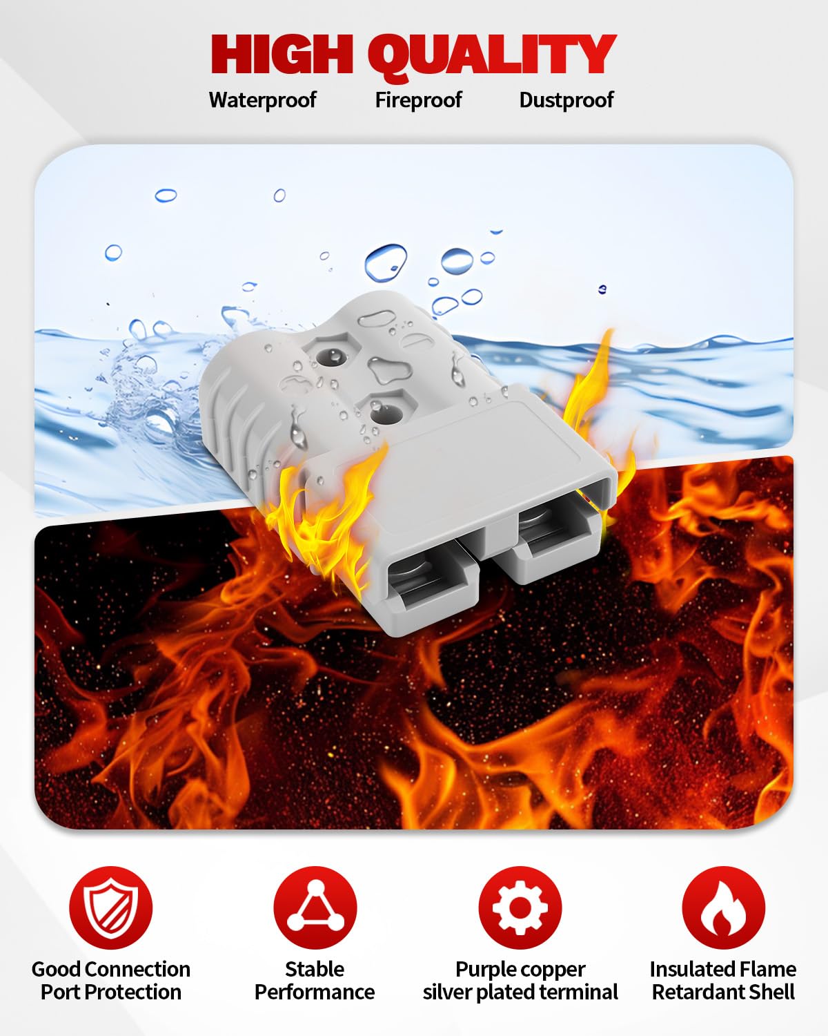 OXDFK durable PC housing resists impact and wear for long-lasting connections.