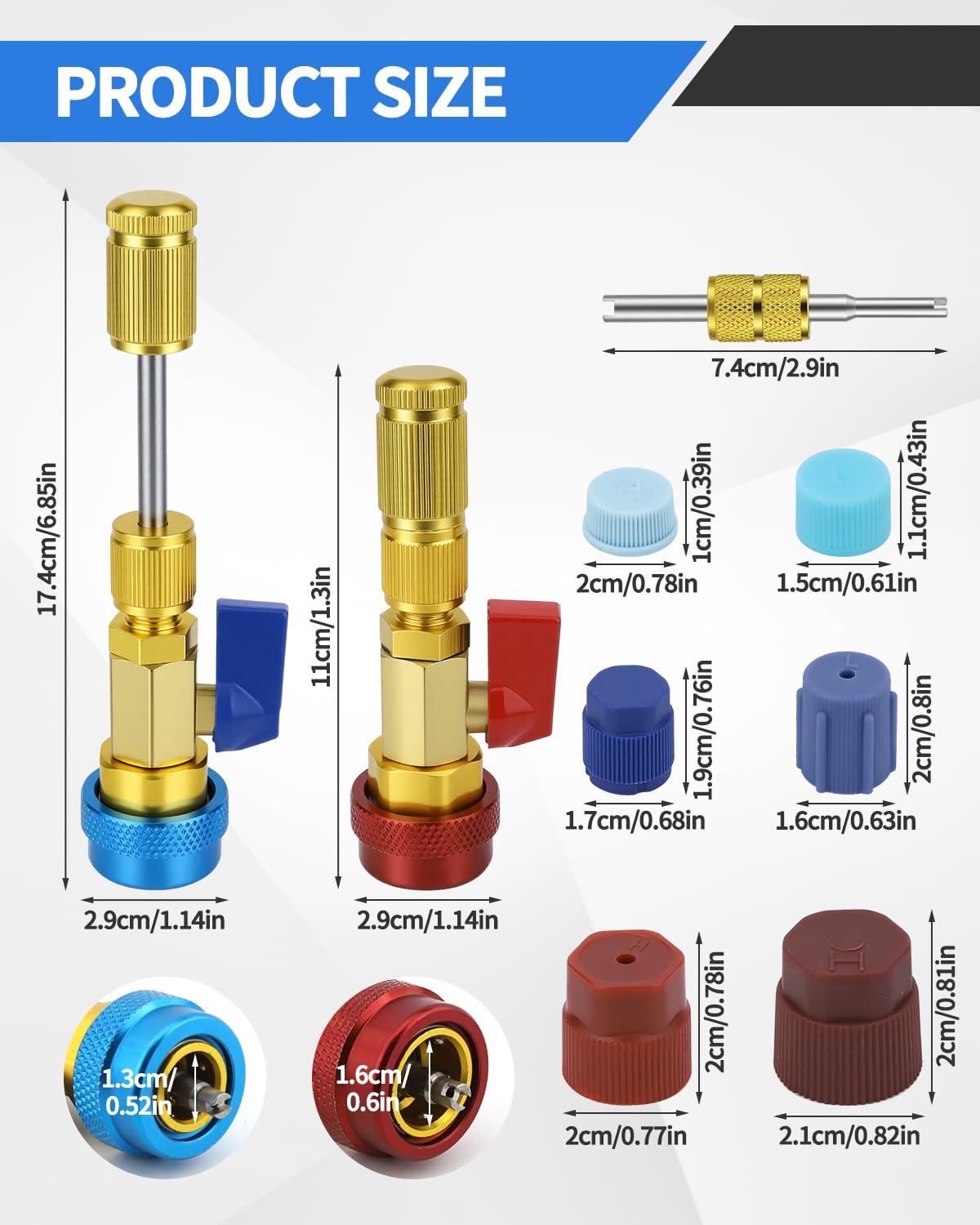 OXDFK r134a valve core quick removal tools with high pressure connector for controlled replacements.