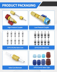 OXDFK r134a valve core quick removal tools with low pressure connector for versatile service.