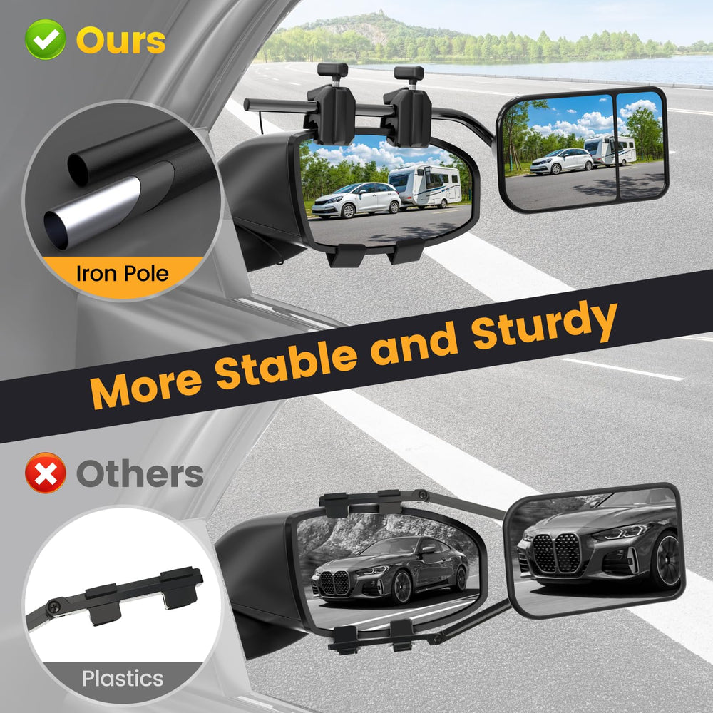 Oxerbog adjustable clip-on design fits most mirrors without drilling.