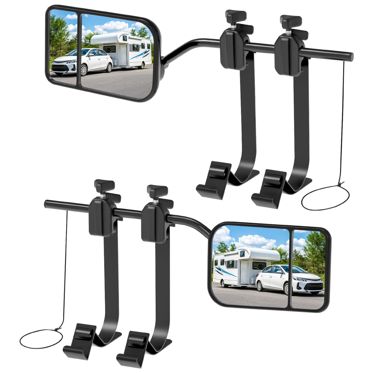 Oxerbog universal towing mirror extenders clip-on for clearer rear visibility while towing.
