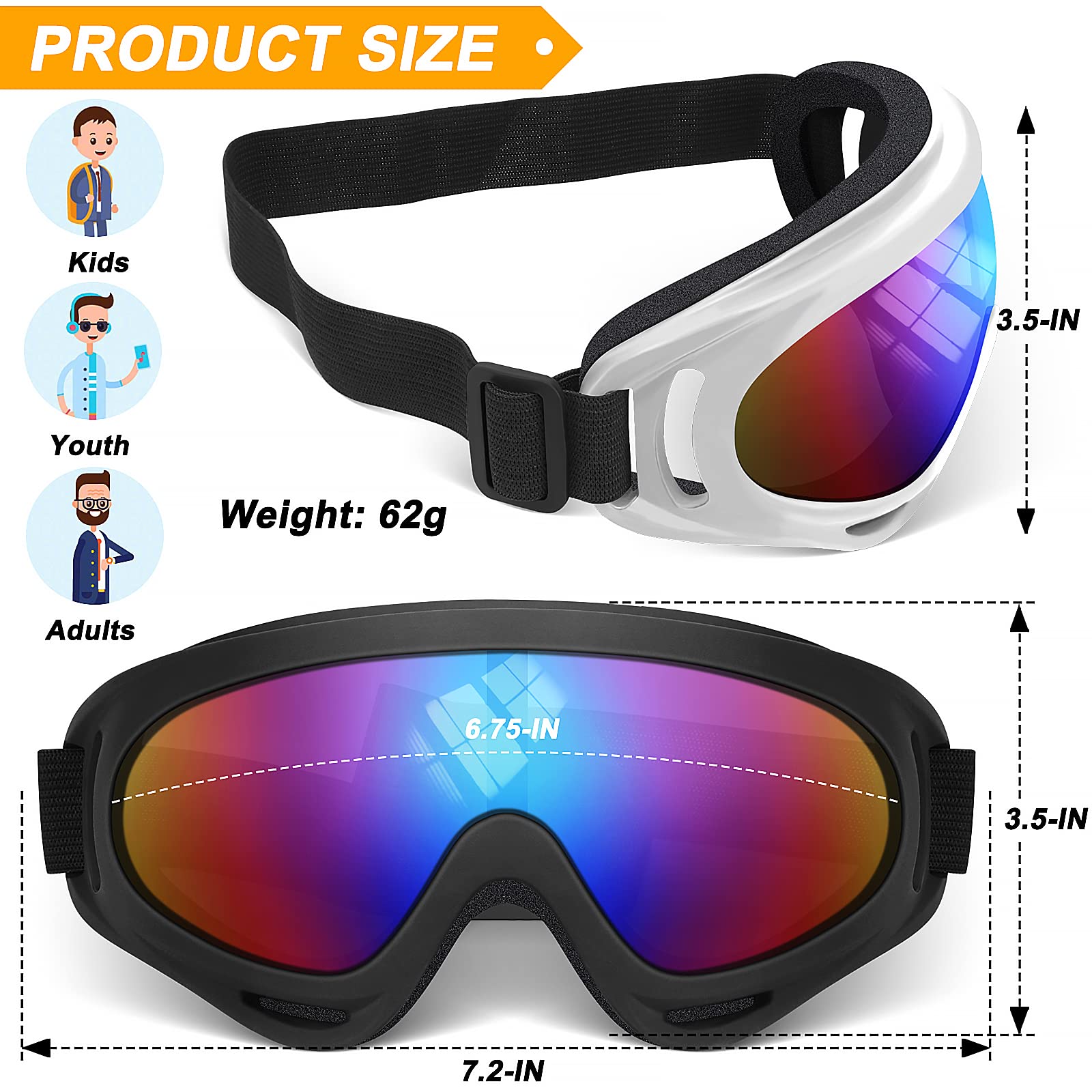 OXG goggles with anti-UV lenses protect eyes during sunny rides.