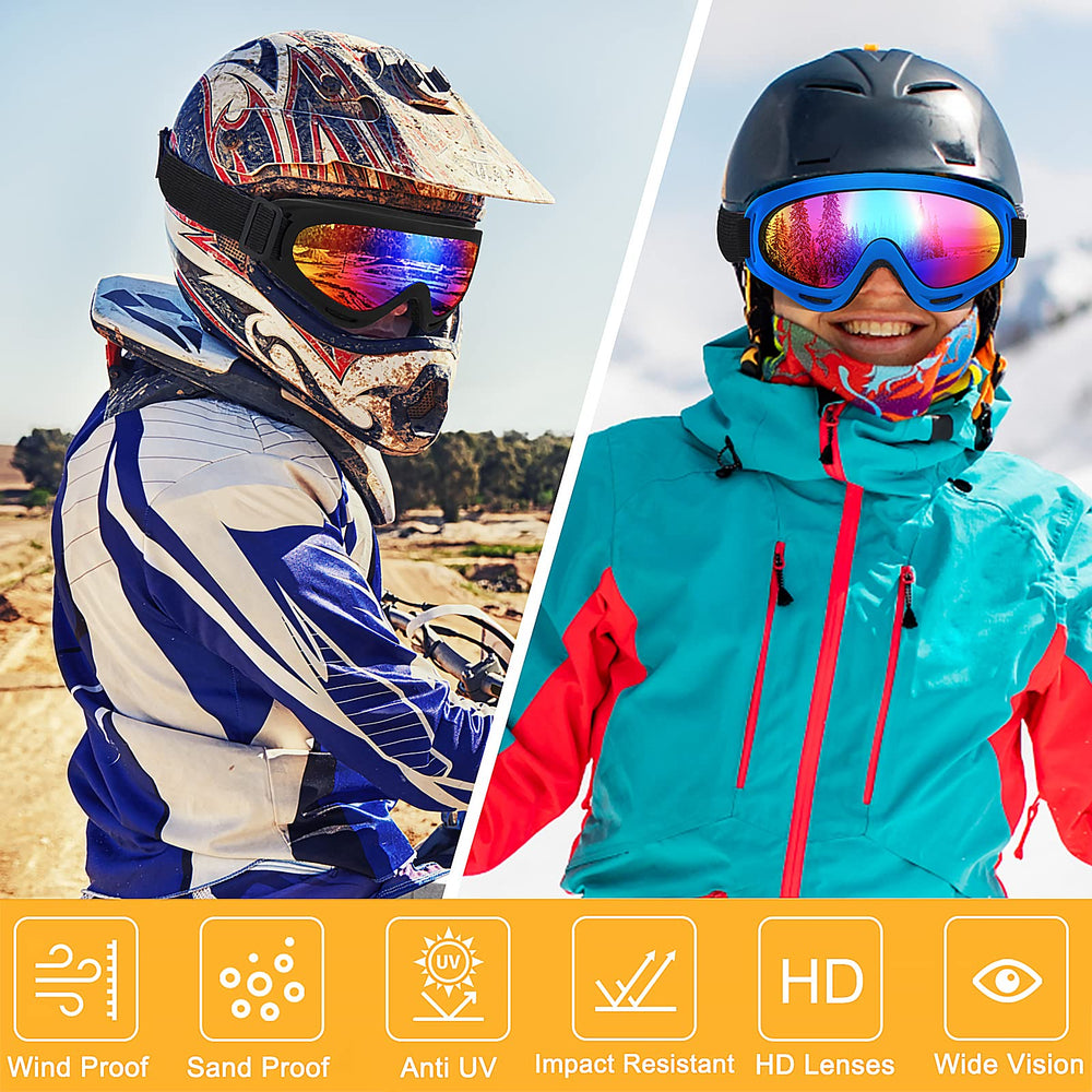 OXG goggles suitable for ATV, dirt bike, ski, and snow activities.