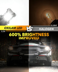 OXILAM 1156 LED bulbs with aluminum heat sink extend lifespan.
