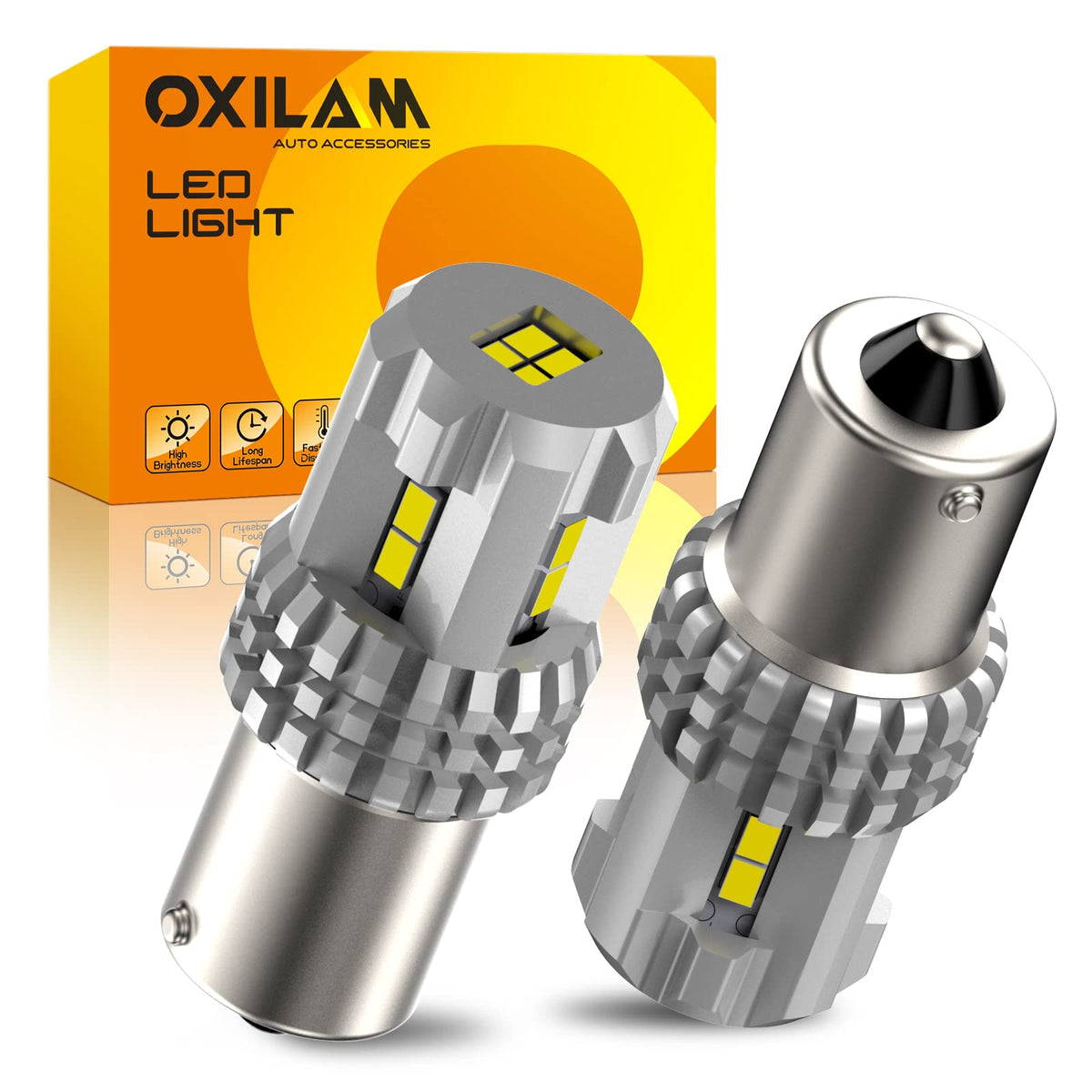 OXILAM 1156 LED bulbs for backup light provide bright, wide illumination.