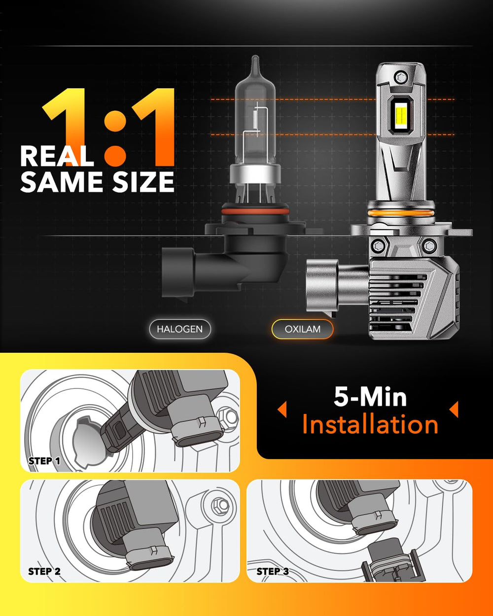 OXILAM 9012 plug and play install without tools