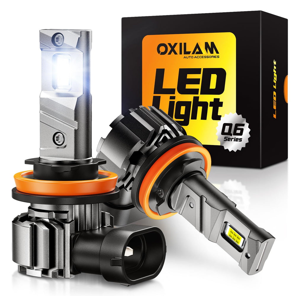 OXILAM H11 fog light front view with 40,000 lumens for fog visibility.