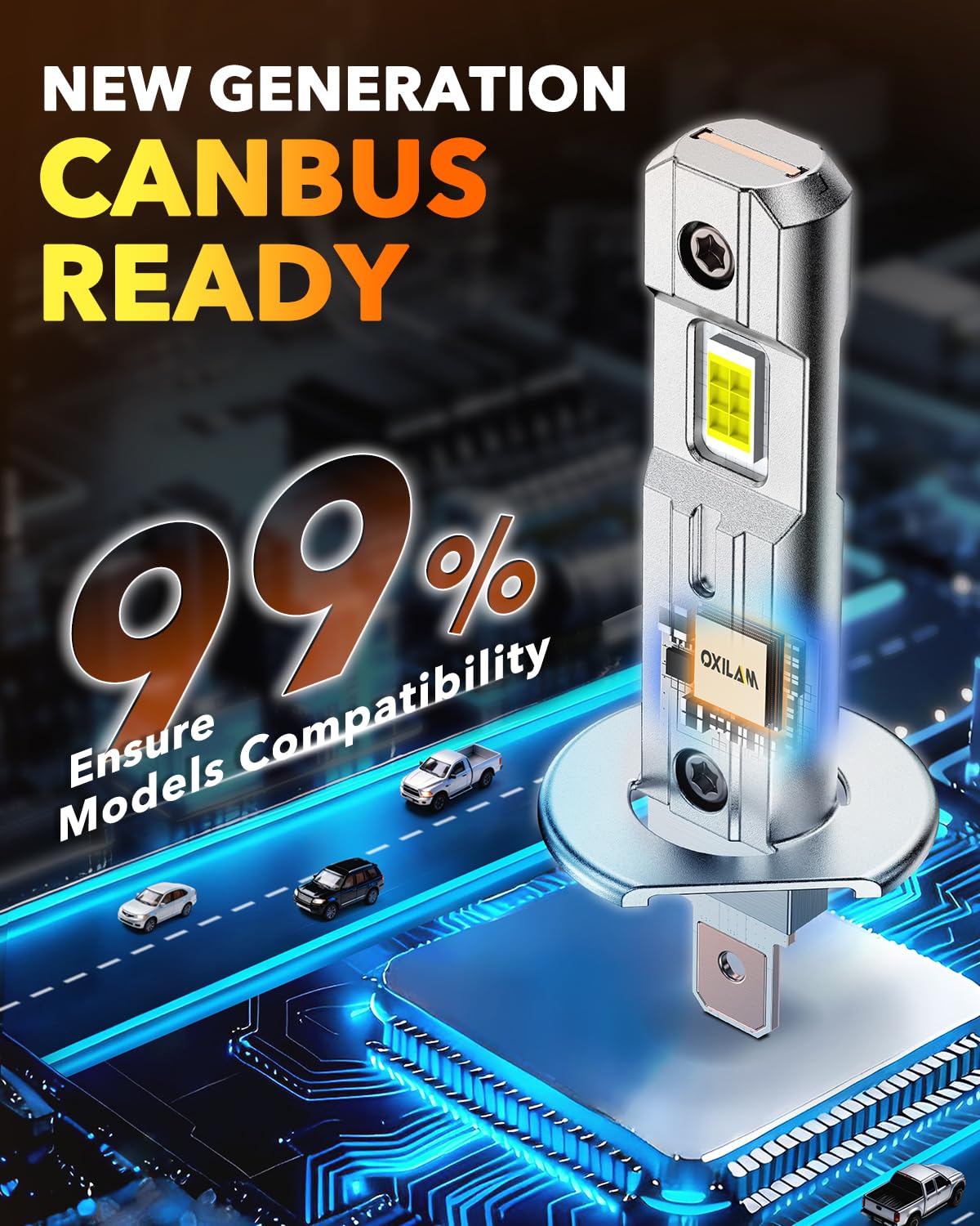 OXILAM H1 bulbs CANBUS-compatible to minimize flicker and codes
