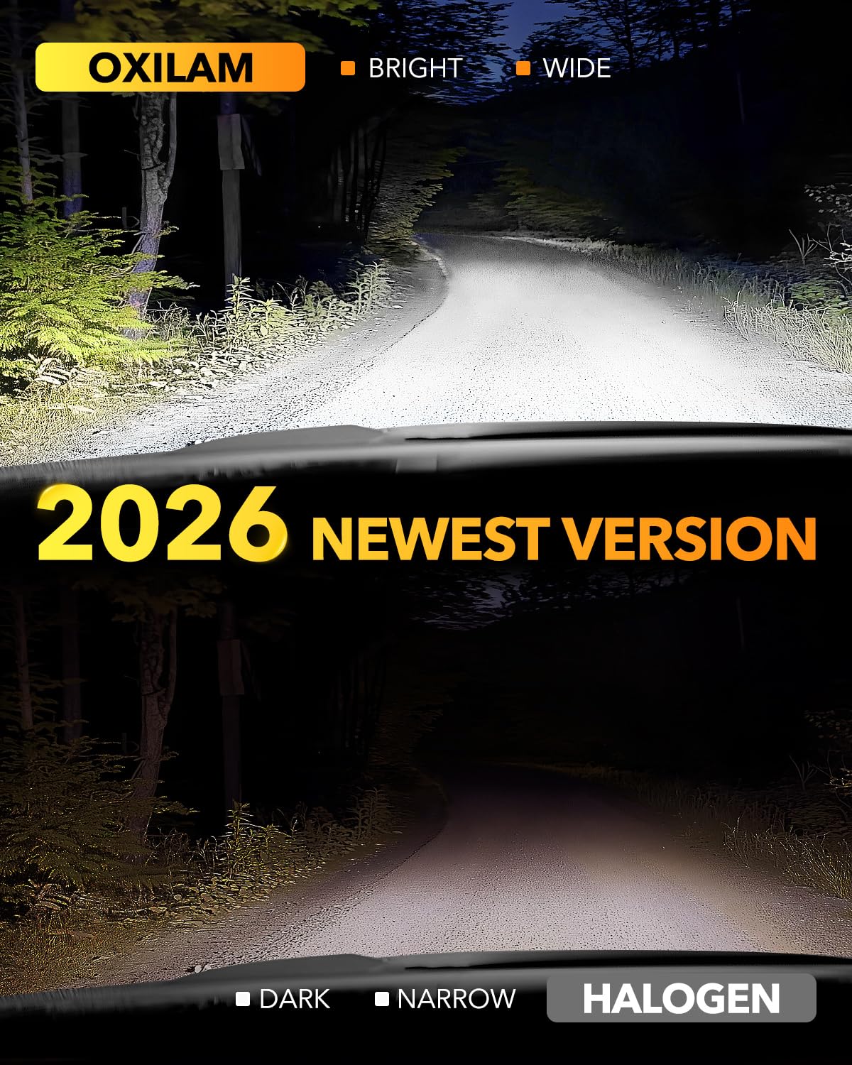 OXILAM H4 LED bulbs offer up to 900% brightness for safer night driving.