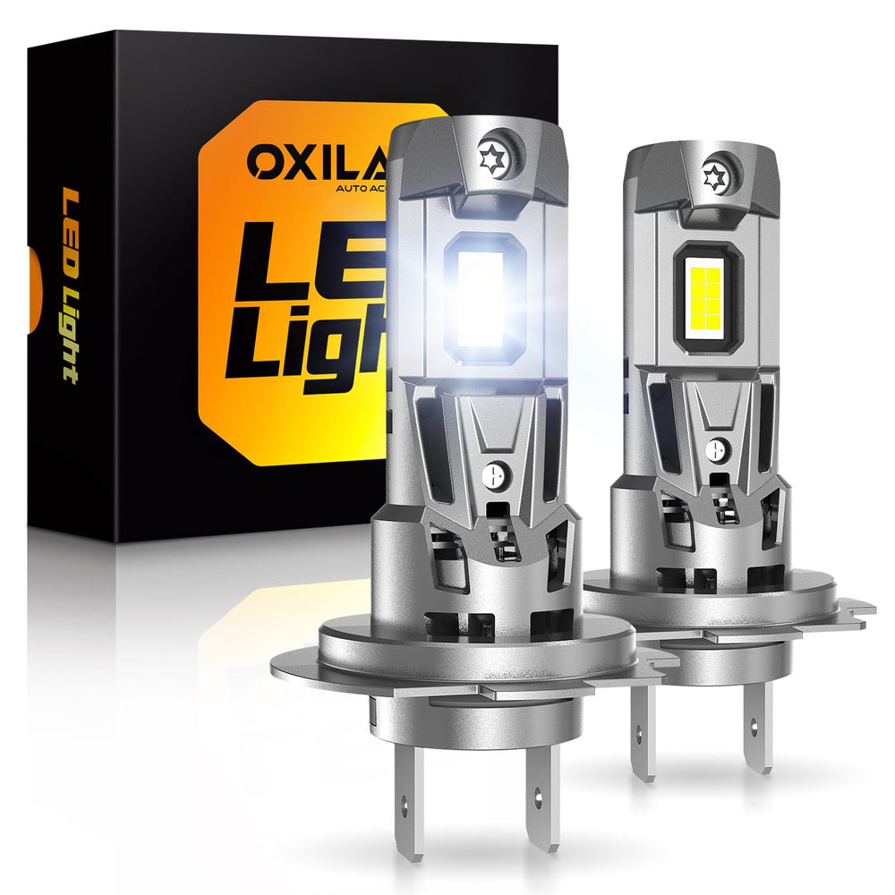 OXILAM H7 LED front view with bright 6500K light for clear night driving