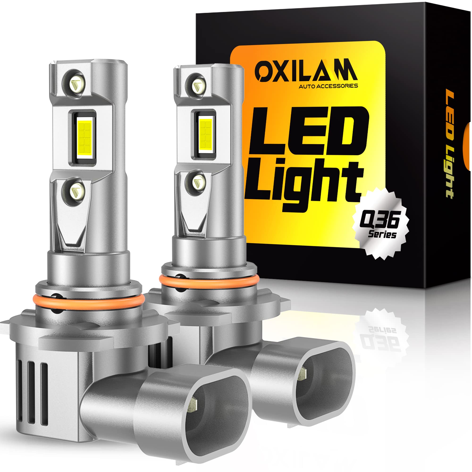 OXILAM HB3 9005 bulbs front view for quick upgrade and clearer night driving