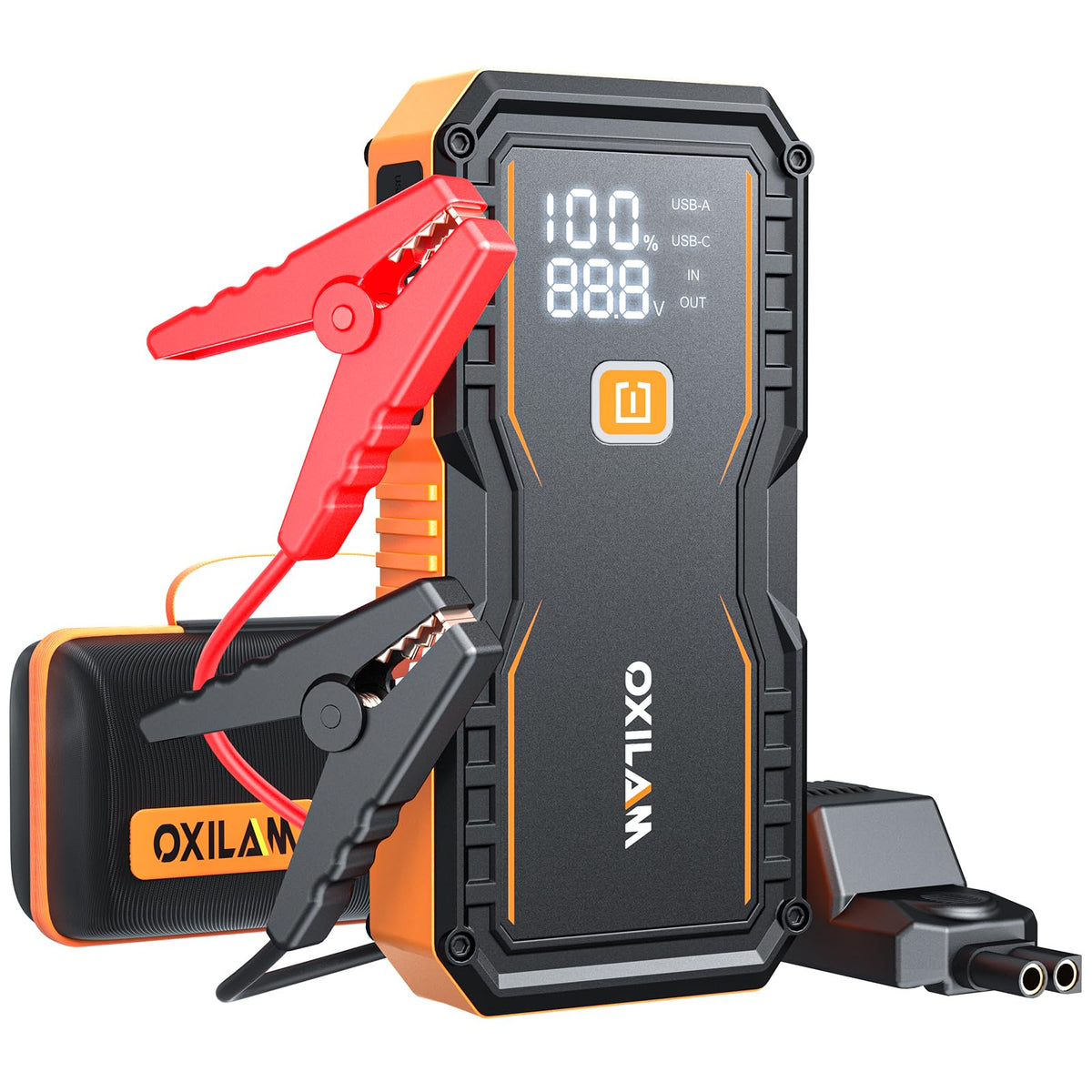 OXILAM Jump Starter 6000A front view for quick engine starts