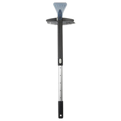 OXO Good Grips snowbrush twists 90 degrees for pushing or pulling snow.