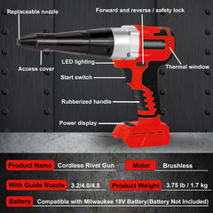 OXVIT brushless riveter offers low-noise operation and longer motor life