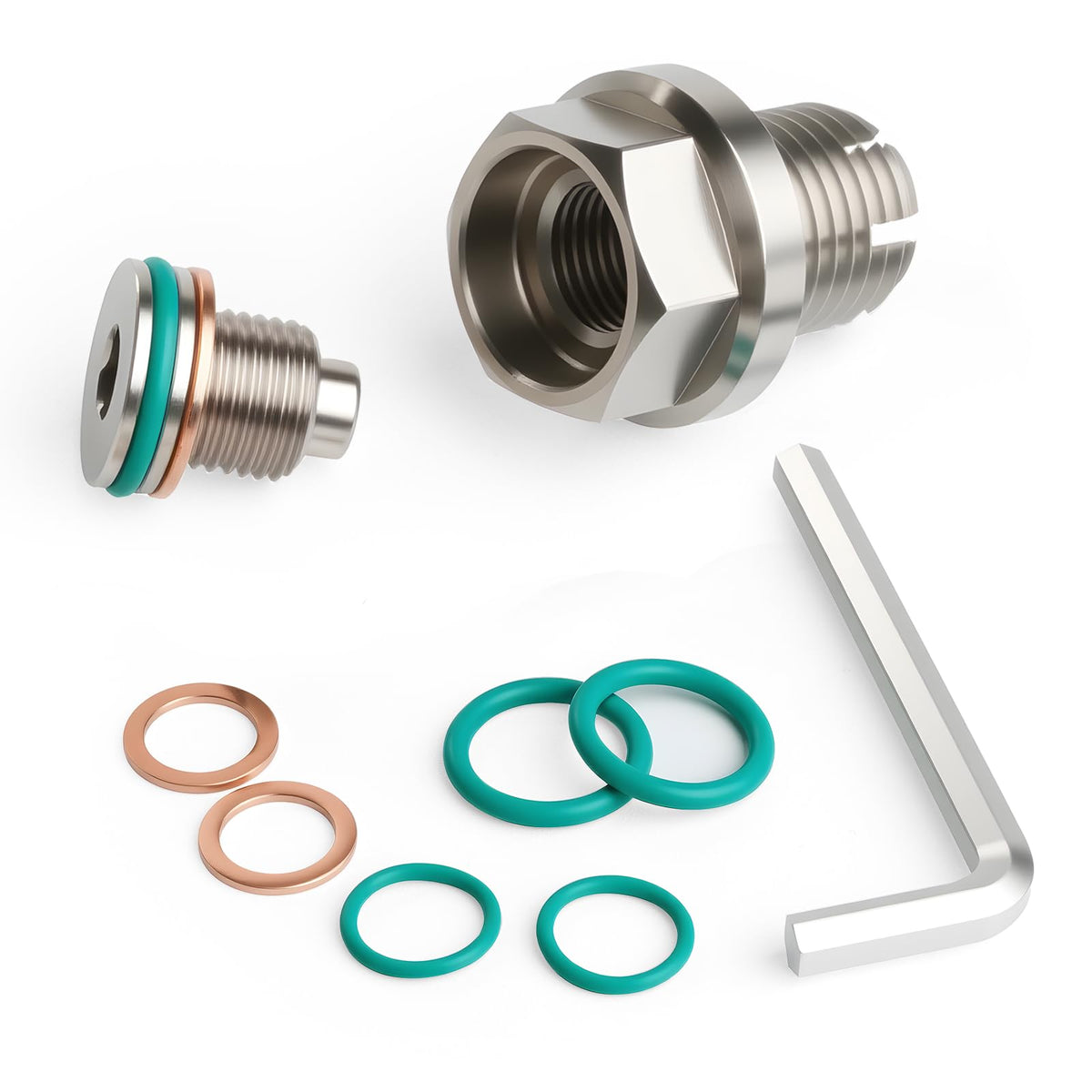 OxyGenie double-oversize piggyback plug installed seals worn oil pan threads