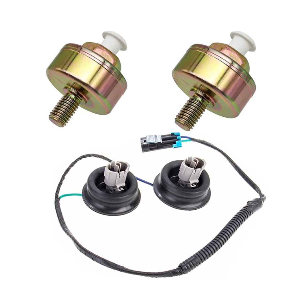 OYEAUTO knock sensor with harness 12601822 front view for timing feedback.
