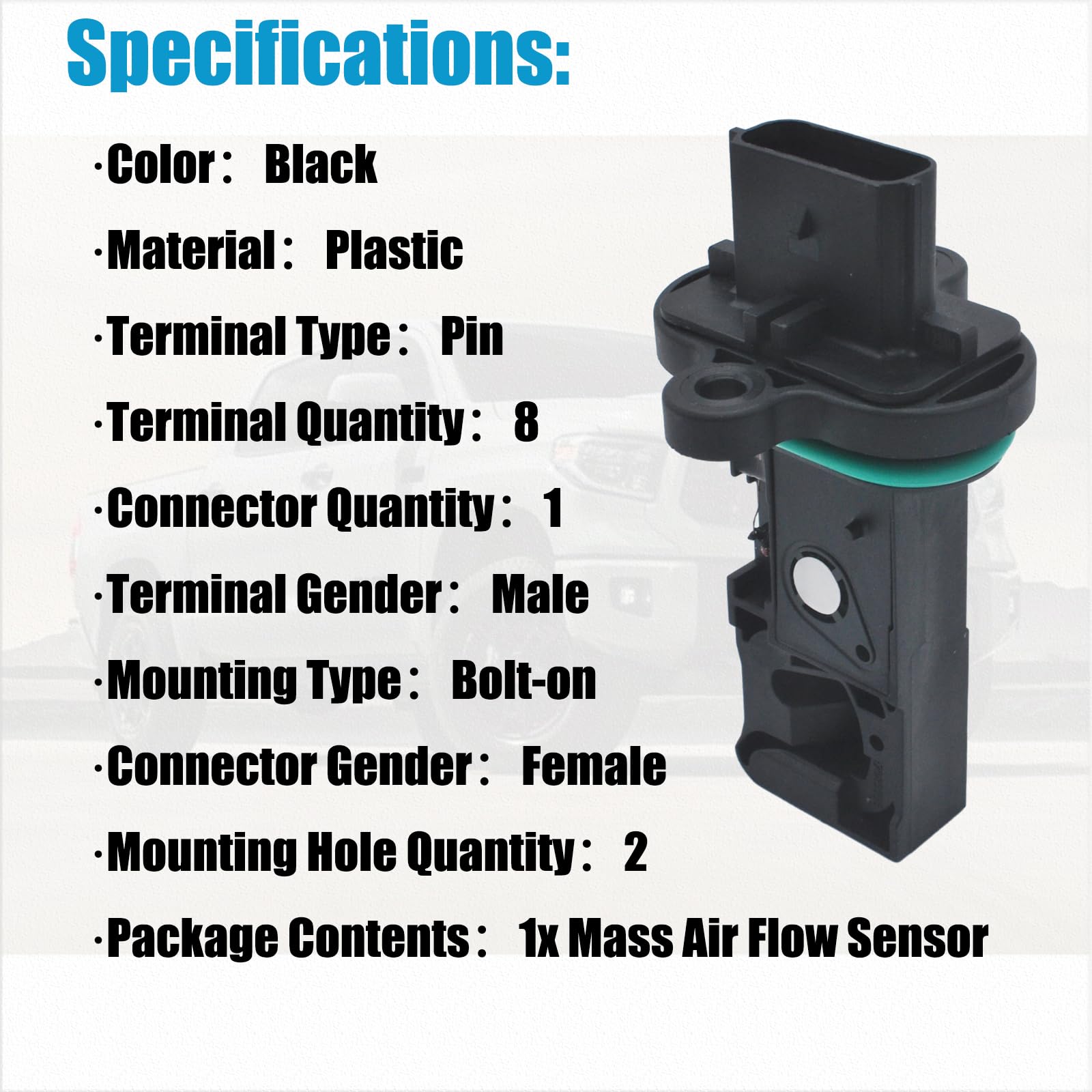 OYEAUTO MAF sensor installation view showing quick fit in minutes