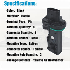 OYEAUTO MAF sensor installation view showing quick fit in minutes
