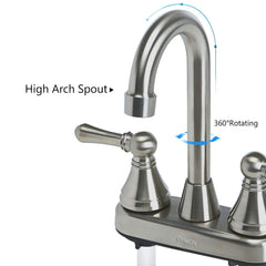 OYMOV RV faucet side view highlights compact design for tight bathroom spaces.