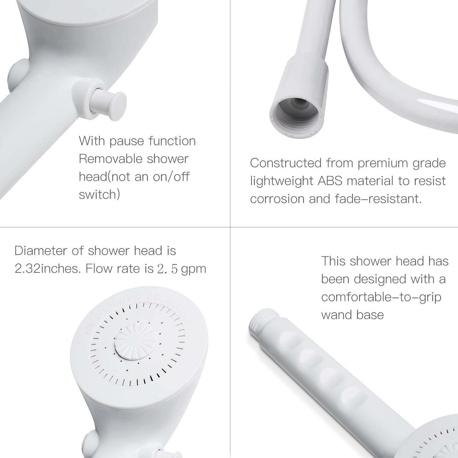 OYMOV lightweight handheld RV shower head with comfortable grip and smooth water flow.