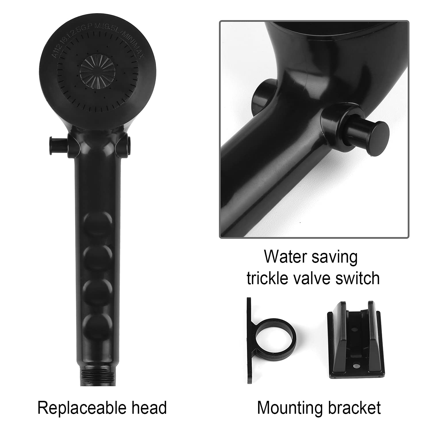 OYMOV 60-inch hose extends reach for convenient showers.