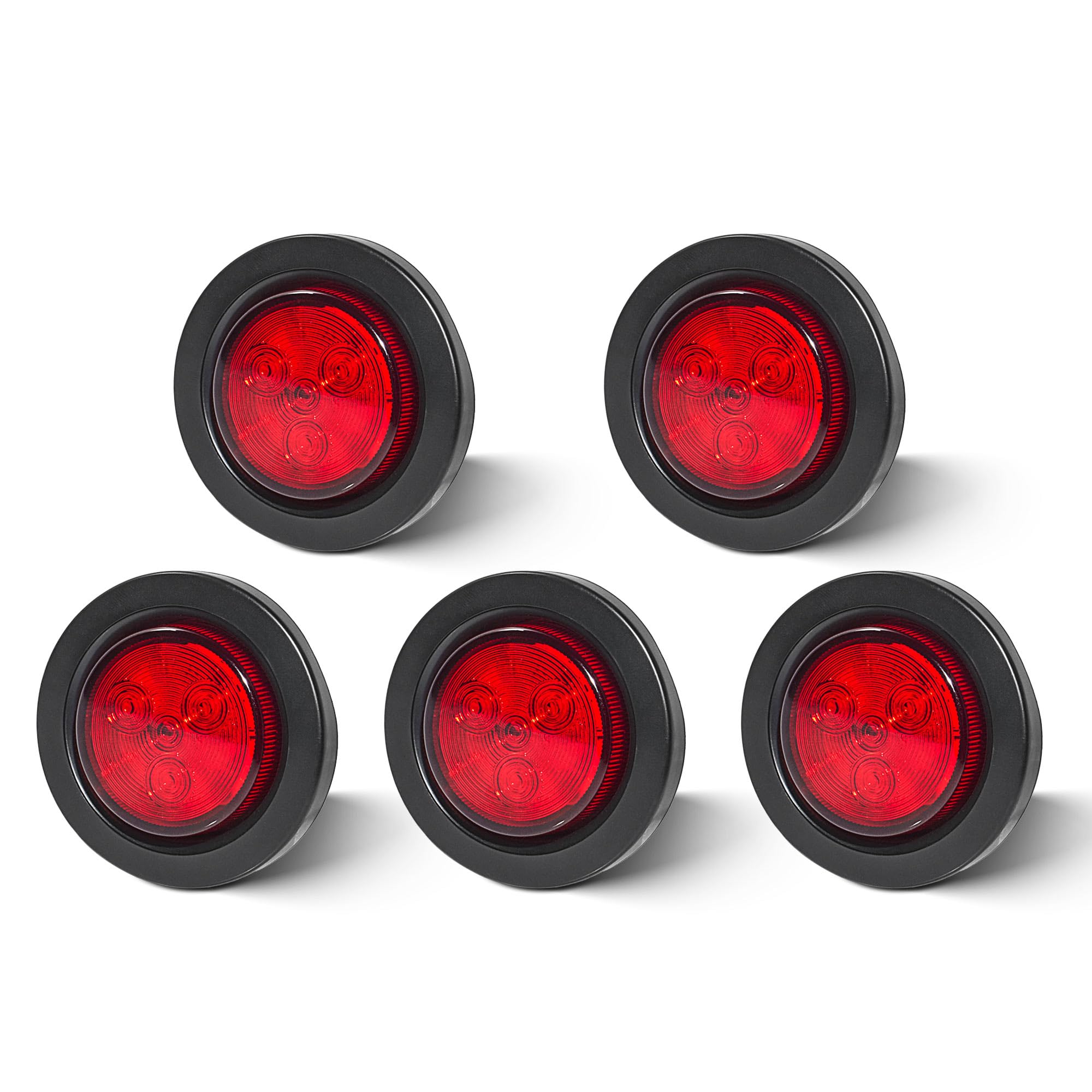 Oyviny 2-inch red LED side marker light product shot highlighting bright visibility.