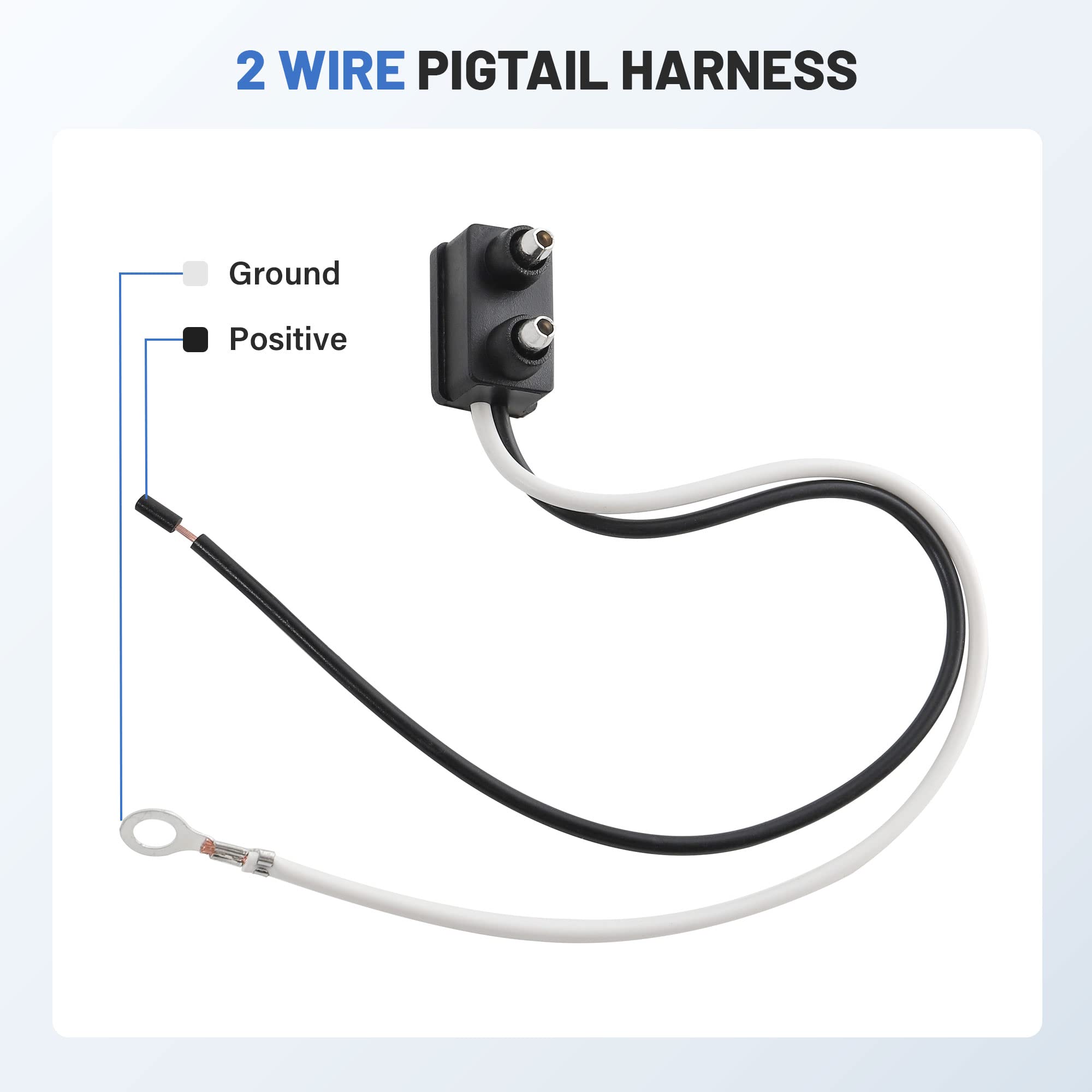 Oyviny 2-pin trailer connector demonstrates compatibility with various lights.