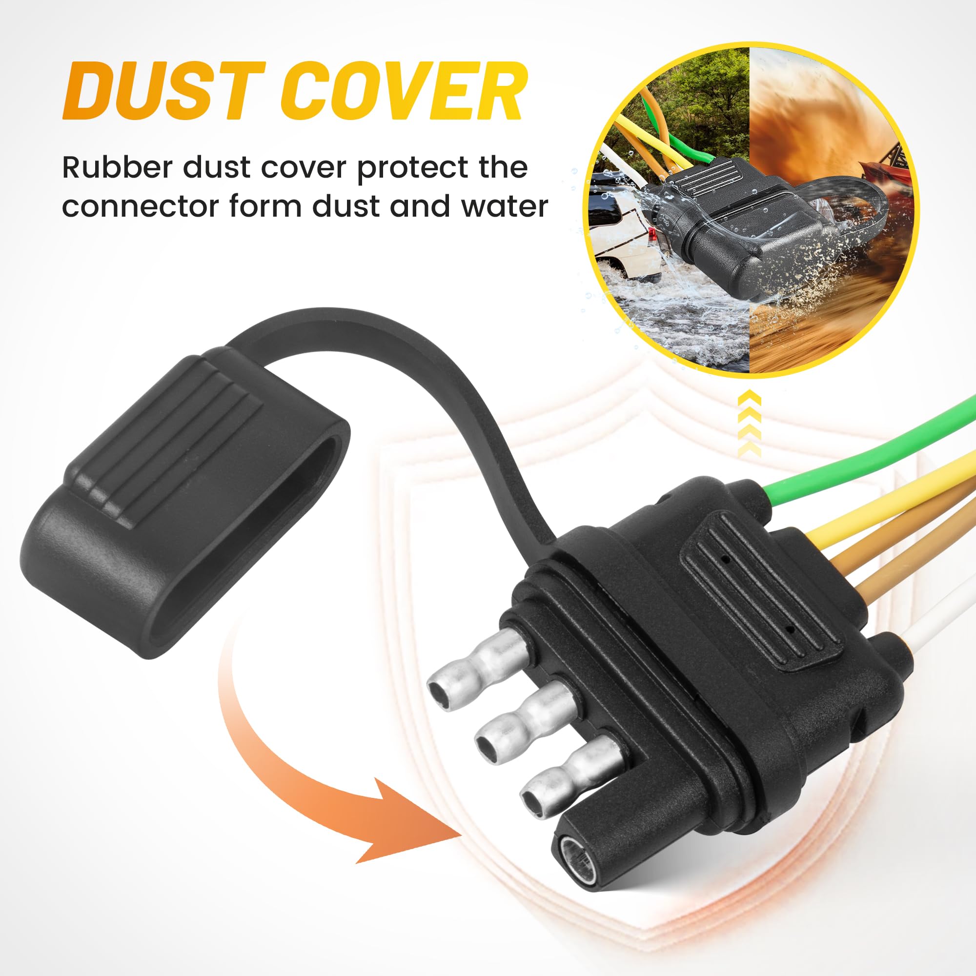 Oyviny 4-flat 5-wire connector matches standard sockets for easy replacement.