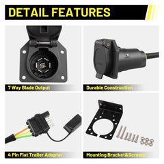 Oyviny 4-flat to 7-blade connection enabling vehicle-to-trailer compatibility.