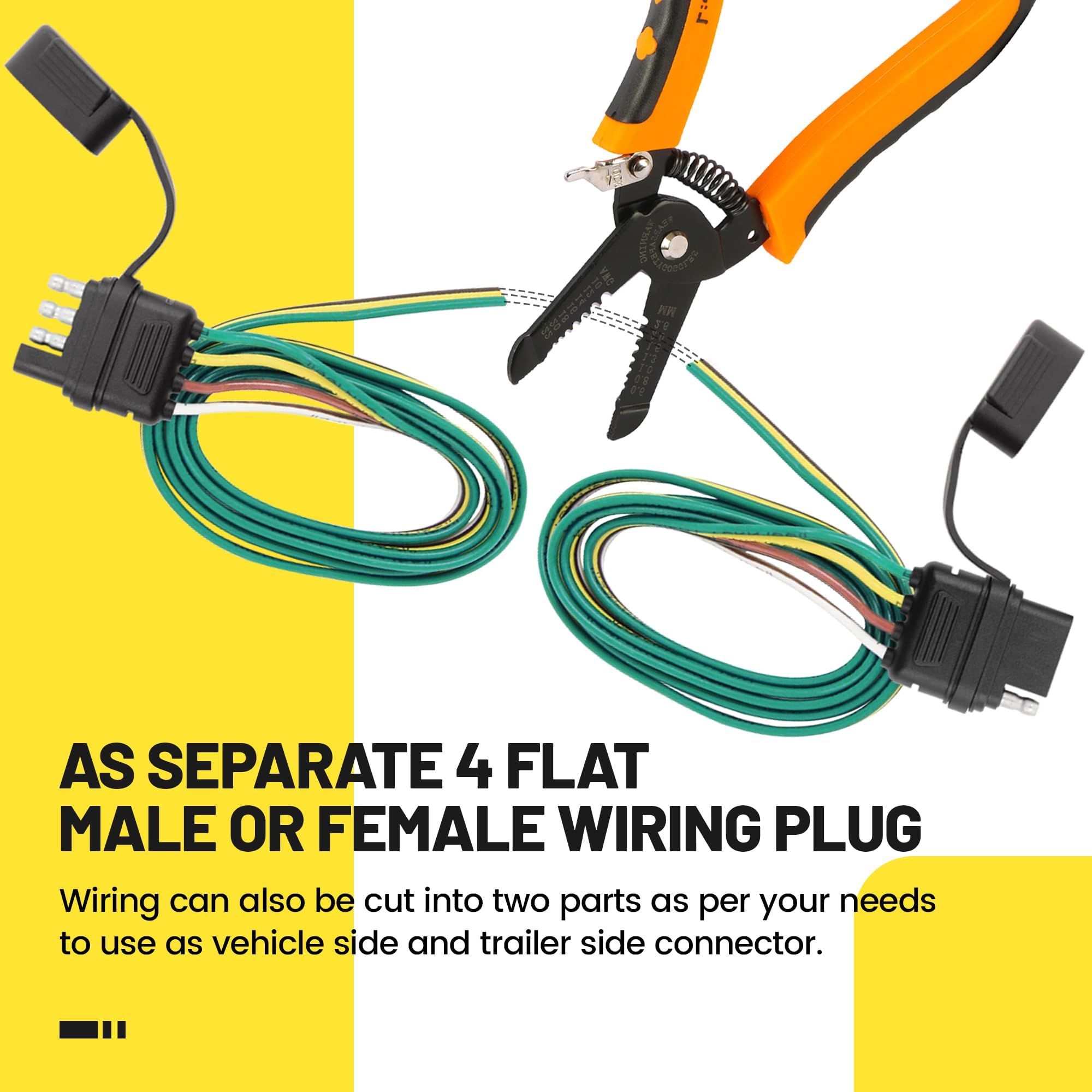 Oyviny 4-flat extension cable with male and female ends for easy hookup.