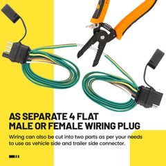 Oyviny 4-flat extension cable with male and female ends for easy hookup.