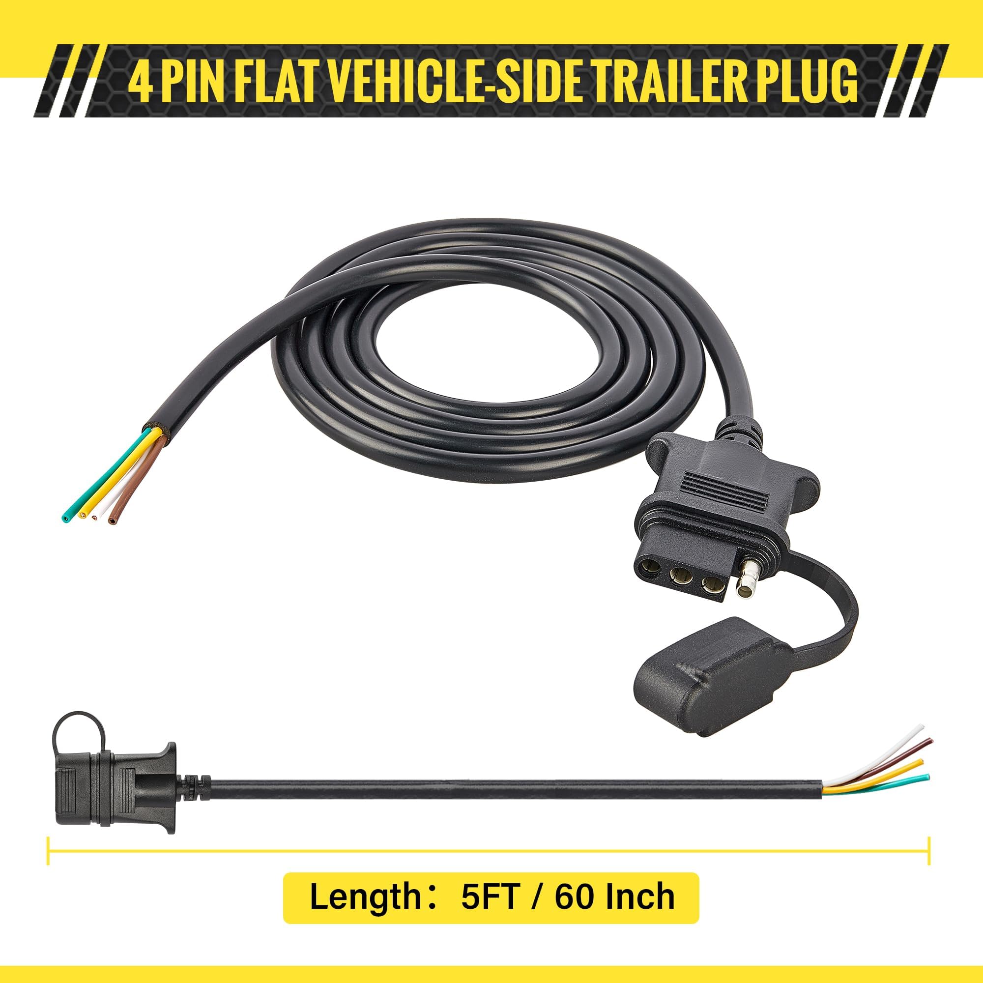 OyViny 4-pin flat socket with rubber dust cover for protection.