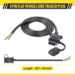 OyViny 4-pin flat socket with rubber dust cover for protection.